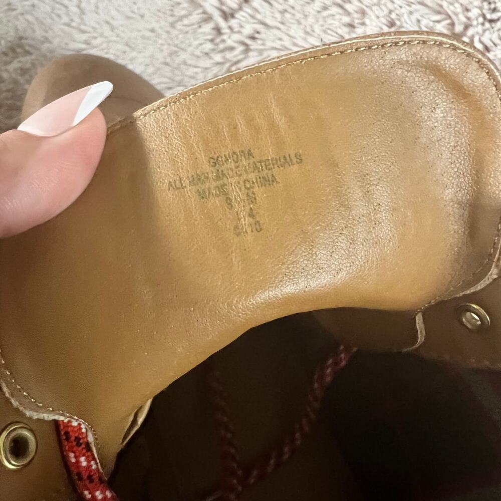 G By Guess Combat Hiking Style Tan Faux Leather 'Nora' Boots Size: 9.5M - Picture 11 of 15